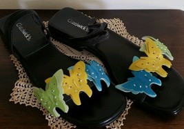 Chadwick&#39;s Brand Green~Yellow~Blue Butterfly Theme Women&#39;s Size 8M Sandals - £20.74 GBP