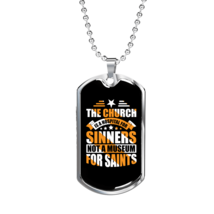 Church is a Hospital Mark 2:17 Necklace Stainless Steel or 18k Gold Dog Tag 24&quot; - £37.31 GBP+