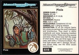 1991 TSR AD&amp;D Gold Border Fantasy Art Card #619 Dungeons &amp; Dragons ~ Pixie - $6.92