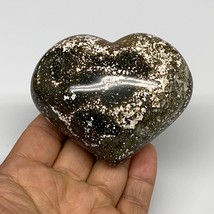 0.56 lbs, 2.6&quot;x3.2&quot;x1.5&quot; Ocean Jasper Heart Polished Healing Crystal, B30914 - £16.05 GBP