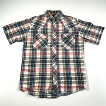 Rustler by Wrangler Western Shirt Mens M Multicolor Plaid Pearl Snap Collared - $16.82