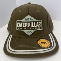 Caterpillar CAT Equipment Olive &amp; Mint Green 5 Panel SnapBack Raised Embroidery - £19.69 GBP