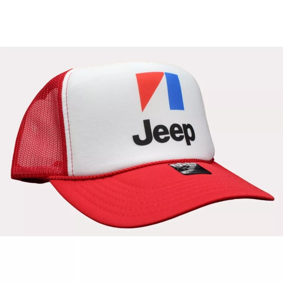 Vintage Jeep Trucker Hat Mesh Cap Snapback Hat Adjustable Vintage - £31.84 GBP