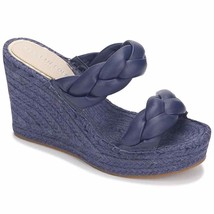 Kenneth Cole NY Women Espadrille Slide Sandals Olivia Braid Size US 7M Navy Blue - £28.18 GBP