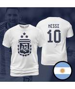 Argentina Messi Signature Champions 3 Stars FIFA World Cup 2022 White T-... - £24.03 GBP+