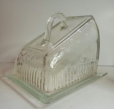 1996 THT HEAVY GLASS ANGLED CHEESE DISH WITH LID - £59.45 GBP