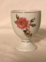 Small porcelain vase with pink rose - £8.79 GBP