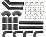 2.5&quot; Universal Aluminum Intercooler Piping Pipe Kit+Silicone Hose+T-Bolt... - £75.80 GBP