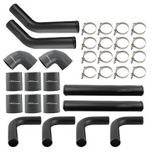2.5&quot; Universal Aluminum Intercooler Piping Pipe Kit+Silicone Hose+T-Bolt Clamps - £75.58 GBP
