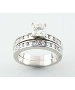 Platin Zwei-Ring Diamant Hochzeitsset Mit 0,70 Ct Princess Cut Solitär G... - €3.264,32 EUR