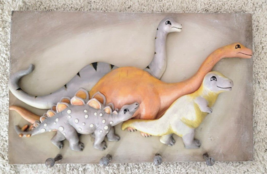 Design Toscana Jaimy Resin Wall Art Sculpture Dinosaurs W/ Pegs For Hanging Rare - £102.02 GBP