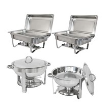 2 Pack 8 Quart&amp;5 Quart Chafing Dish Stainless Steel Tray Buffet Catering... - £154.26 GBP