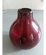 Vintage Hand Blown Blood Ruby Red Centerpiece Vase - £9.54 GBP