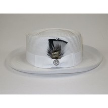 Men Bruno Capelo Braid Straw Style Spring Hat Wide Brim GAMBLER GAMS201 White image 4