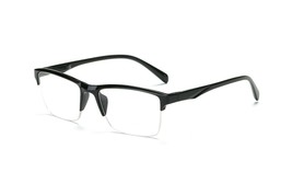 1 Pair Fashion Square Half Frame Reading Glasses Spring Hinge Readers for Men - $6.99