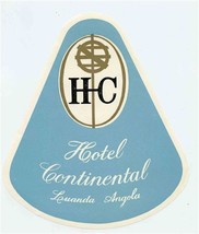 Hotel Continental Luggage Label Luanda Angola  - £9.48 GBP