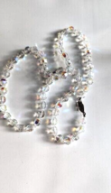 Vintage Faceted Clear Crystal Glass Single Strand Necklace Bohemian Glass New - £47.31 GBP
