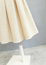 Women Winter Midi Pleated Party Skirt Champagne Woolen Pleated Skirt Plus Size  image 6