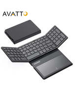 AVATTO Portable Quadruple Folding Wireless Bluetooth keyboard with Foldable Touc - $928.02 MXN