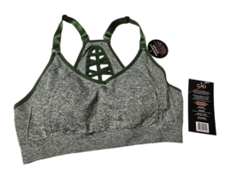 Cali Sport Racerback Athletic Sports Bra Green Sz S Padded Support NWT Workout - £15.90 GBP