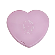 Vintage Sanrio Hello Kitty Mini Pink Heart Compact W/ Mirror + Purple Comb - £22.50 GBP