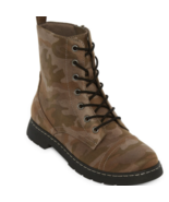 Arizona Women&#39;s Queen Combat Boots Size 8 Med Green Brown Camo Color Fla... - $53.20