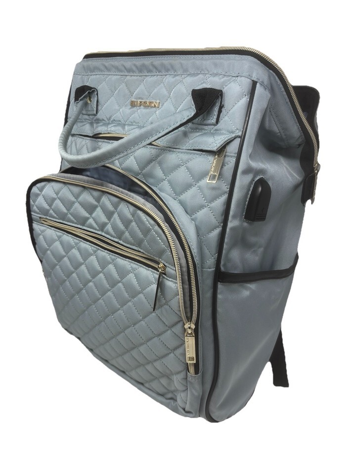 Empsign Light Blue & Black Quilted Computer Back Pack - $23.74 Empsign Light Blue & Black Quilted Computer Back Pack - $23.74