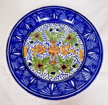 Vintage Hand Thrown &amp; Painted Bird Birdbath Pottery Plate 9 1/8 inches C... - $675.16 MXN