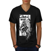 The Lone Wolf Indian Shirt Wild Pack Men V-Neck T-shirt - £10.37 GBP