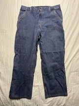 Carhartt Jeans Men’s Size 38x30 Blue Carpenter Loose Fit Denim Work B13 DPS - £20.50 GBP