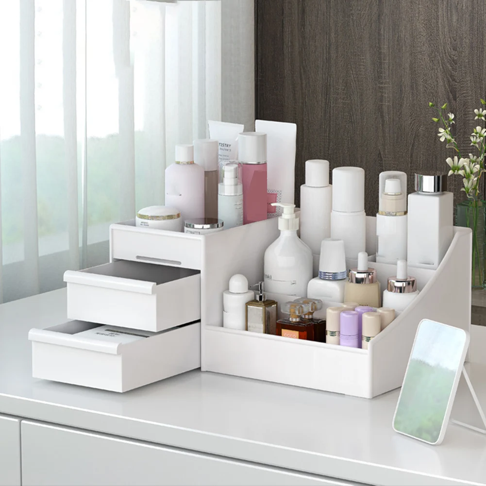 Large Capacity Cosmetic Makeup Organizer Drawers Plastic Bathroom Skincare Stora - £55.03 GBP