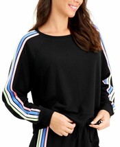 MSRP $33 Jenni Side-Stripe Sleep Pajama Top Black Size Small - $16.83