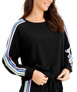 MSRP $33 Jenni Side-Stripe Sleep Pajama Top Black Size Small - $16.83