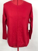 NWT Chicos SMALL Cashmere Mix Long Sleeve Light Sweater Red NEW $99 - £34.83 GBP
