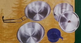 Big Rock ~ 5 Pc ~ Polished Aluminum Cook Set ~ Fry Pan ~ Pot w/Lid ~ Cup... - $30.00