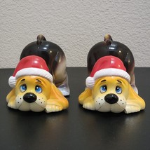 VTG Christmas Anthropomorphic Hound Dog Puppies Santa Figures Beagle Mid Century - £18.56 GBP