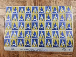 Easter Seals 1966 Stamp Sheet (50) - £2.23 GBP