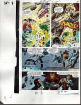 Original 1990 Avengers Iron Man,Thor,She-Hulk color guide art page,Marve... - $59.39