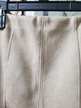 Shinestar Beige Faux Suede Pencil &amp; Straight Back Zipper Mini Skirt Size M - £19.93 GBP