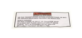 Fits Henny Penny 33590D Warning Label, Drain Pan, FRE for LOV300 - $50.78