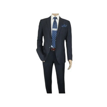 Men Suit BERLUSCONI Turkey 100% Italian Wool Super 180's #Ber29 Navy Blue Stripe image 3