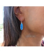 Blue Lab Opal Dangle Oval Earring - Opal jewelry - sweet earrings - gift... - $1,018.09 MXN
