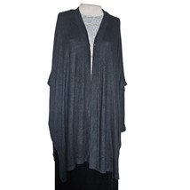 Black Open Front Long Sleeve Cardigan Sweater Size Large - £19.33 GBP