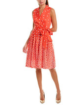 New Anne Klein Red White Polka Dots Cotton Flare Dress Size 16 $129 - £48.06 GBP+