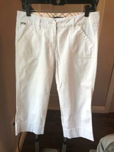 EUC BURBERRY LONDON Cropped Boyfriend White Jeans SZ 10 - £62.51 GBP