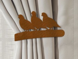 Southwest Theme Baby Quail Trio Drapery Holdback in Black Rust or Unpainted - $39.00