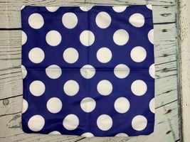 Set of 4 Navy Blue and White Zig Zag Polka Dots Dogtooth Stripes 16x16 - £12.89 GBP