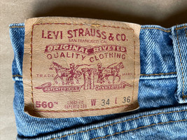 VINTAGE 80s 90s Levis 560 JEANS Size: 34 x 36 Made In USA 100% Cotton Loose Fit - $199.00