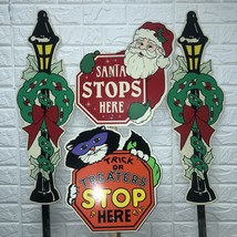 Vtg RARE Yard Art 90’s Christmas &amp; Halloween Santa Cat Shape Impact Plastics - £133.86 GBP