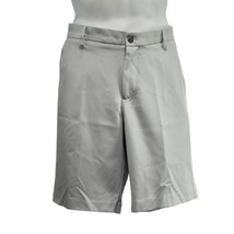 IZOD Men&#39;s Shorts Gray Polyester Bermuda Pockets Belted Fly Zip Size 34 - $13.49